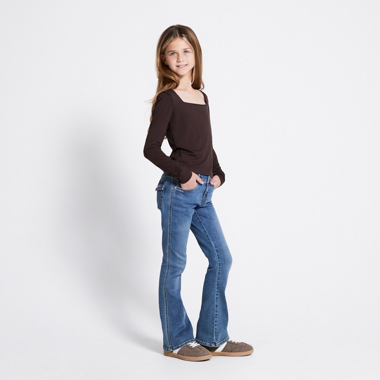 Long sleeve lace top "Agda" Brown